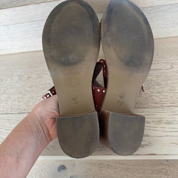 Steve Madden Gila Sandal Brown with Studs Size 8 - Picture 13 of 13